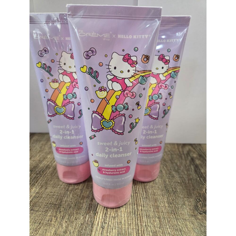 The Creme Shop x Hello Kitty's 2-in-1 Daily Cleanser Made in Korea Set of 3 NEW